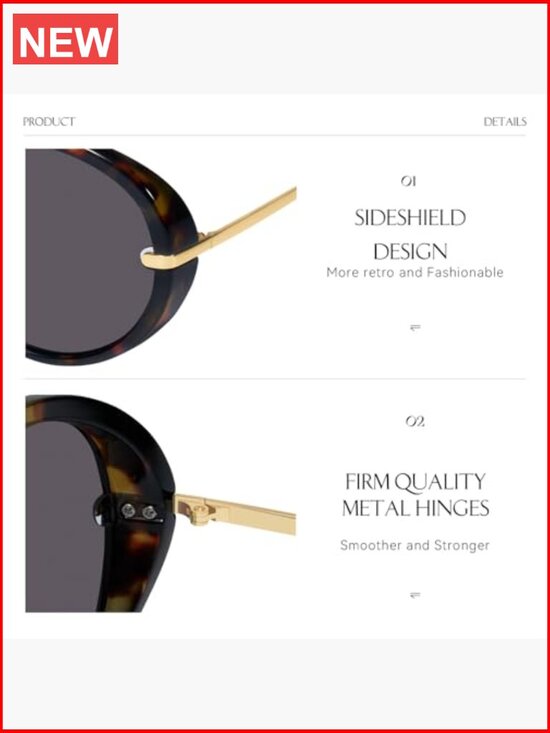 Oversized Aviator Sunglasses for Women Retro UV400 Protection